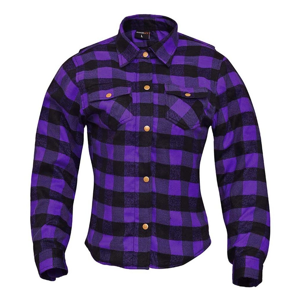 RIDERACT® Purple and Black Women Summer  Shirt New Cotton Soft Shirt - Picture 3 of 9